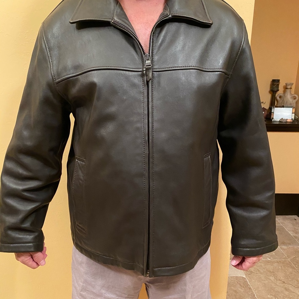 Black leather jacket